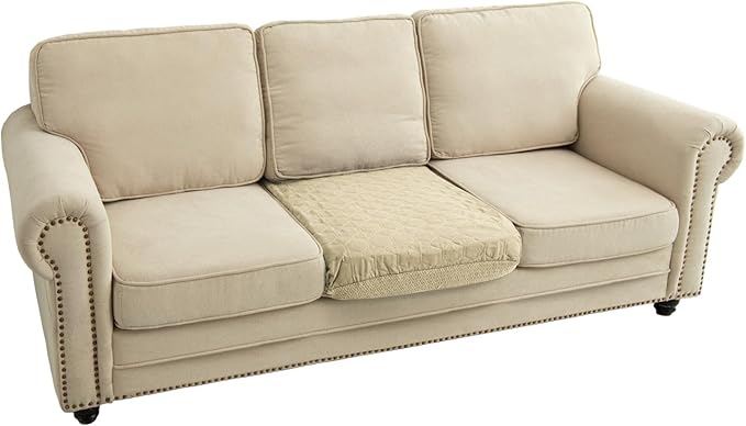 Nanbowang Waterproof Dog Bed, Washable Pet Pillow Cover, Quilted, Easy to Remove - Lovely Puppy/Cat Bed (35x44x6, Beige)