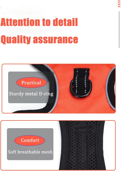 Yonsbox Personalized Reflective Dog Harness – Custom Name Tag, No Pull Pet Vest Harness with Pocket, Breathable Oxford Fabric, Adjustable Safety Harness for Small Medium Large Dogs