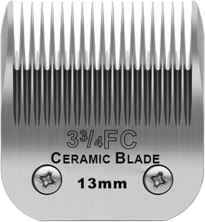 Detachable Pet Dog Grooming Clipper Ceramic Blades,Compatible with Size 3-3/4FC Cut Length 1/2"(13mm),Compatible with Oster A5,Wahl KM10 Series Clippers