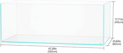 LANDEN 120P 78.4 Gallon Rimless Low Iron Aquarium Tank, W47.2×D23.6×H17.7 in(120x60x45cm); 12 mm Thickness with Nano Foam Leveling Mat Included