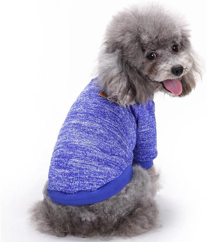 2 Pieces Pet Dog Classic Knitwear Sweater, Fleece Coat for Small,Medium Dogs,Warm Pet Dog Cat Clothes,Soft Puppy Customes for Chihuahua Yorkshire Tzu (Blue Dark Navy,XXS)