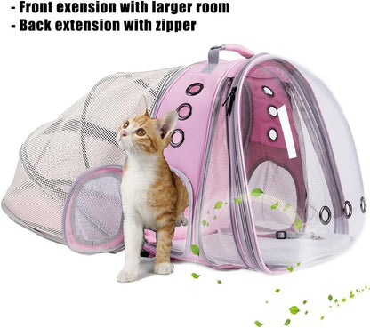 halinfer Dual Expandable Cat Backpack Carrier, Fit up to 20 lbs, Expandable Pet Carrier Backpack for Large Fat Cat and Small Puppy