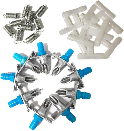 Automatic Rabbit Nipple Drinker with Double Springs 30Sets Guinea Pig Watering System Poultry Rats Rodent Bunny Drinkers(Blue)