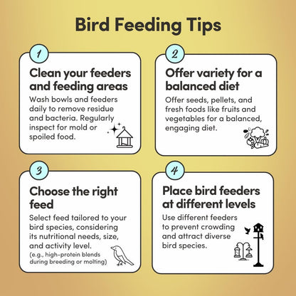 Mycelium Organic Cockatoo Bird Seed (5 LB Bag) | High-Protein Bird Food with Seeds, Pellets & Kibble | Supports Feather Health, Energy & Digestion | Non-GMO, USA-Grown