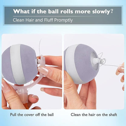 YVE LIFE Interactive Cat Toys Ball for Indoor Cats,[Newly Upgraded] Agile Moving Cat Ball with Elastic Mesh Tail,Automatic Kitten Toys for Bored Indoor Adult Cats,Motion Activated (Purple)