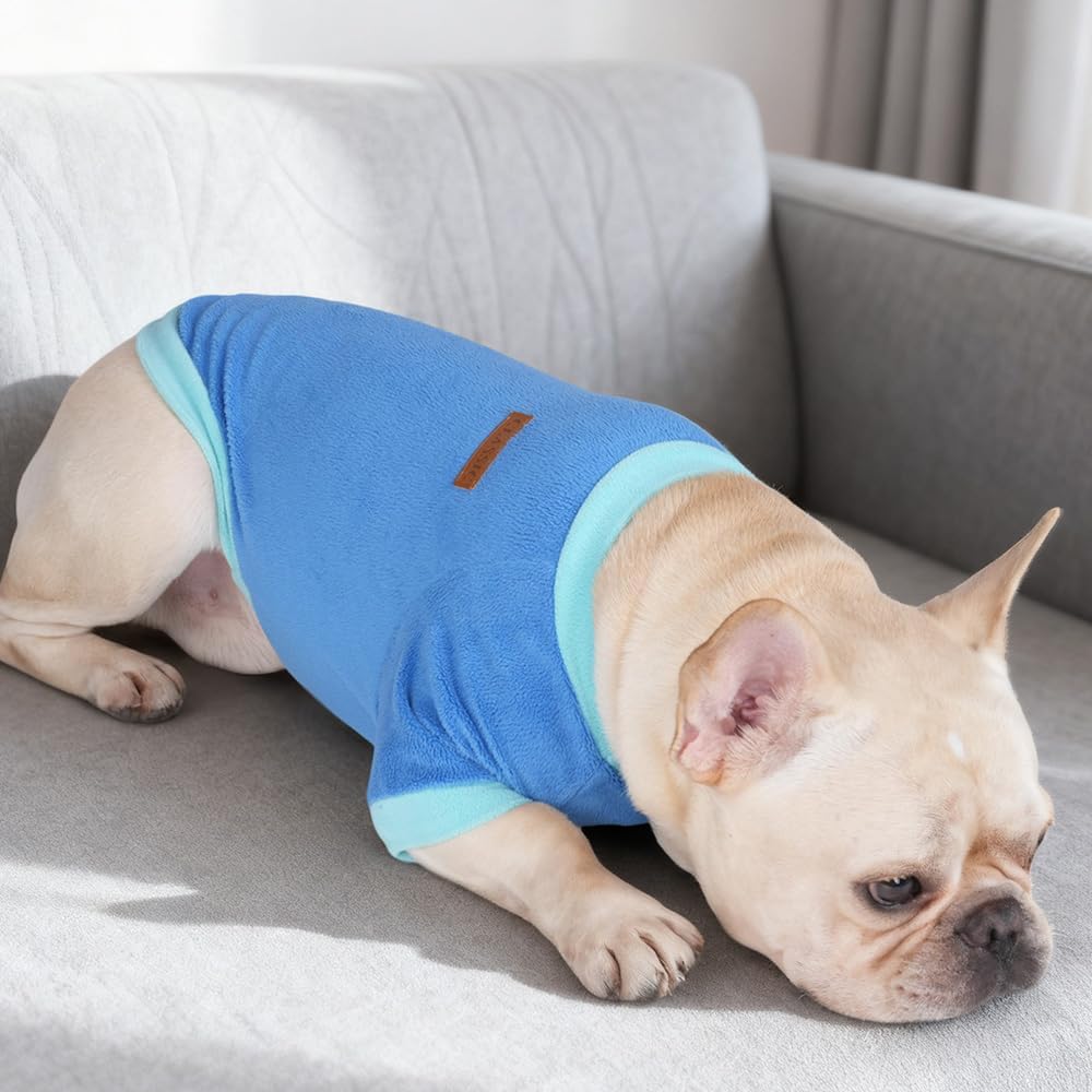 GreenJoy Classic Fleece Dog Sweater – Soft & Warm Stretchy Sweatshirt for Small Dogs & Cats, Cold-Weather Pullover for Everyday Wear (Dark Blue, Large/X-Large)