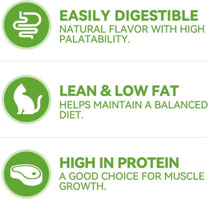 OPET Freeze Dried Cat Treats, Single Ingredient Grain Free High Protein Pet Food for Cats and Dogs, Healthy Training Snacks Sliced Fillets (Pork, 1.48 Ounce)