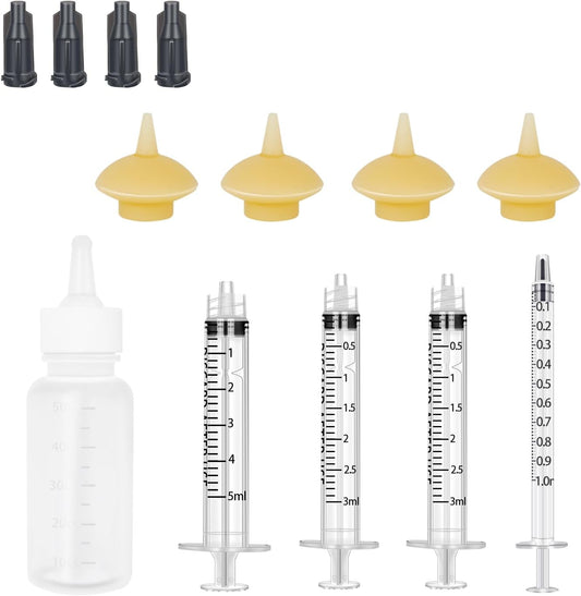 Mini Pet Feeding Bottle and Syringes with Nipples for Small Cat Dog Animals,Kittens, Puppies, Rabbits, Small Animals, Squirrel (Model 5)