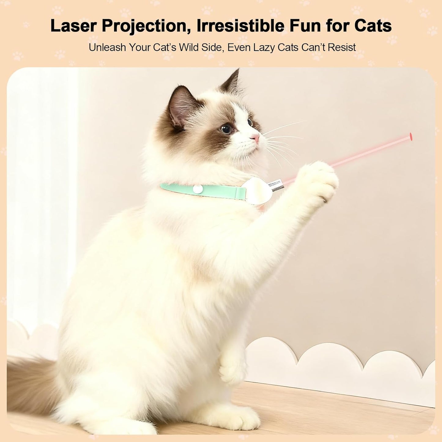 Walfront Cat Toys, Interactive Laser Cat Toys for Indoor Cats, USB Rechargeable Kitten Toy, Adjustable 9.1–13.4"(23-34cm), 2 Models & 41°Adjust Angle, Automatic Cat Toy for Chase Fun Play Exercise