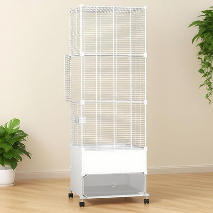 Bird Cage Parakeet Cage with Bird Toys & Slide-Out Tray, Wooden Perches, Rolling Stand, Swing & Bowls – Spacious Indoor Bird House for Parrot, Parakeets, Cockatiel, Lovebird and Small Mid-Sized Birds