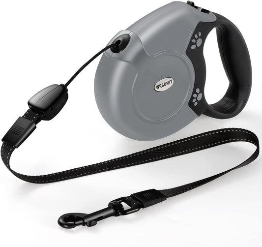 Retractable Dog Leash, 26 Ft Heavy Duty Pet Walking Leash for Small Medium Large Dogs up to 99lbs, Anti-Slip Handle, 360 ° No Tangle, Nylon Tape, One-Handed Brake (Grey)