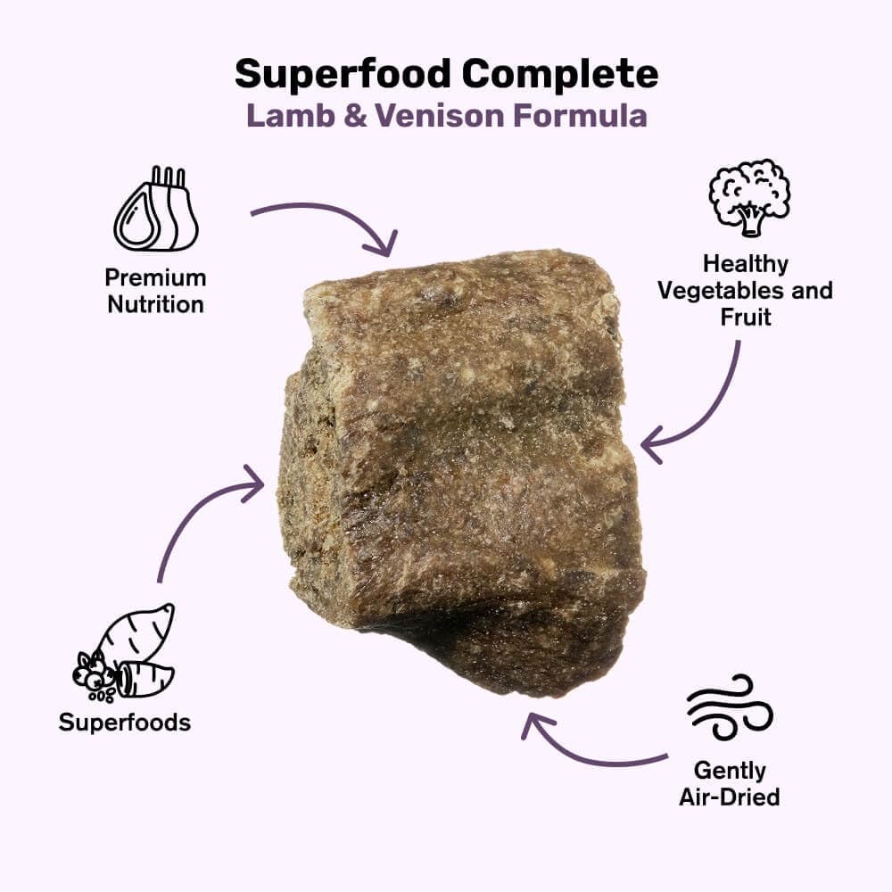 BADLANDS RANCH - Superfood Complete, Air-Dried Adult Dog Food - High Protein, Zero Fillers, Superfood Nutrition by Katherine Heigl (64 oz., Lamb & Venison)
