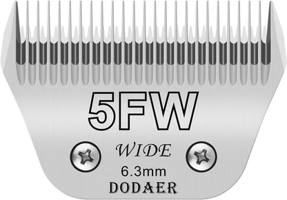 Detachable Pet Dog Grooming Blades-Size 5FW Dog Grooming Wide Blade,Cutting Length 1/4" 6.3mm,Compatible with Most Andis,Oster A5,Wahl km10 Clippers