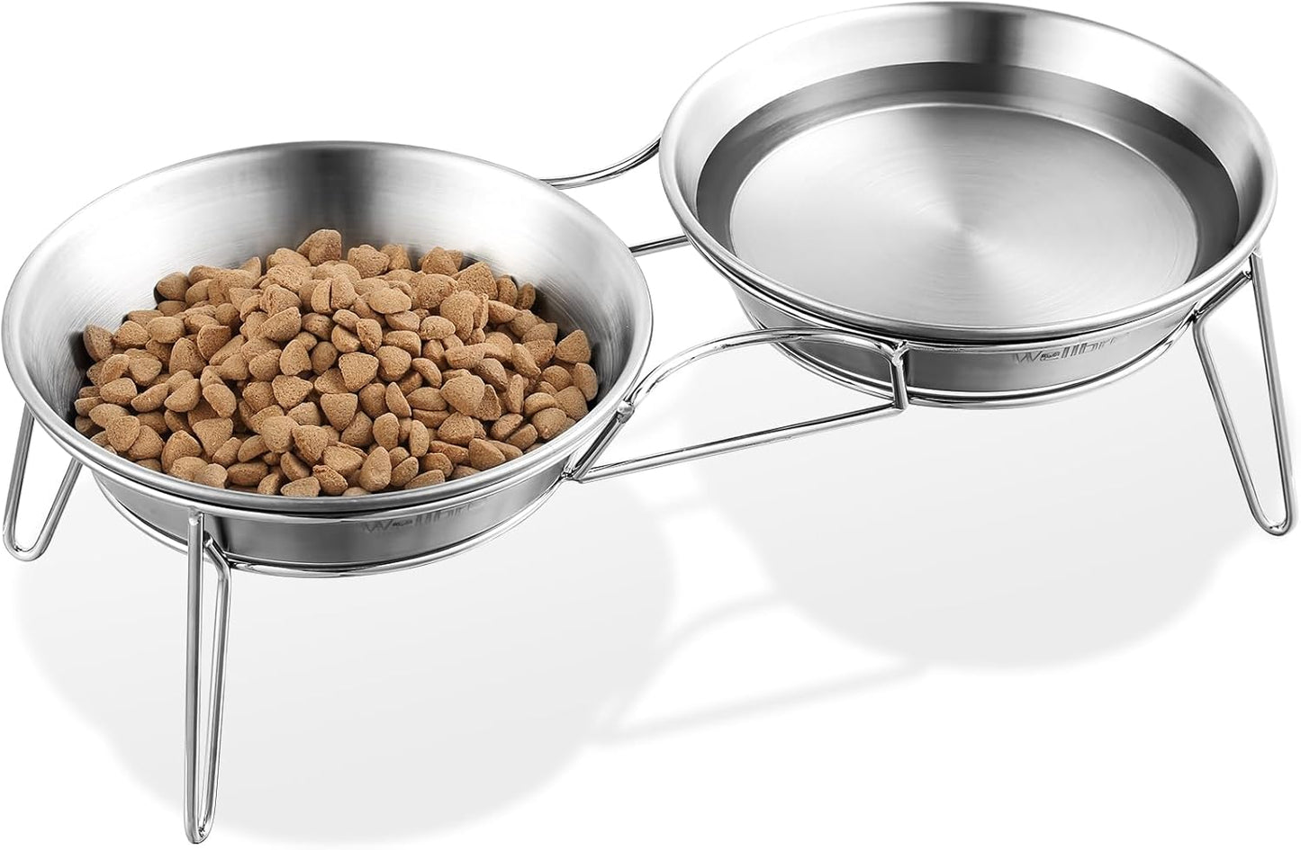 Elevated Cat Bowls, 5.9 Inch Wide Stainless Steel Cat Food Bowls with Metal Stand Whisker Stress-Free, Raised Food and Water Dish for Cats, Kitten