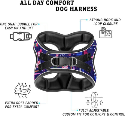 Comfort Fit Dog Harness Soft Padded No Pull Harness with Adjustable Buckles for Small Medium Large Dogs Step in Pet Vest with Easy Control Handle for Walking Jogging Running Training Dogs & Puppies