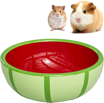 Hamster Food Bowl - Ceramic Guinea Pig Bowl Anti-Turning Small Pet Food Feeding Dish for Rabbit Rat Gerbil Mouse Chinchilla (Red)