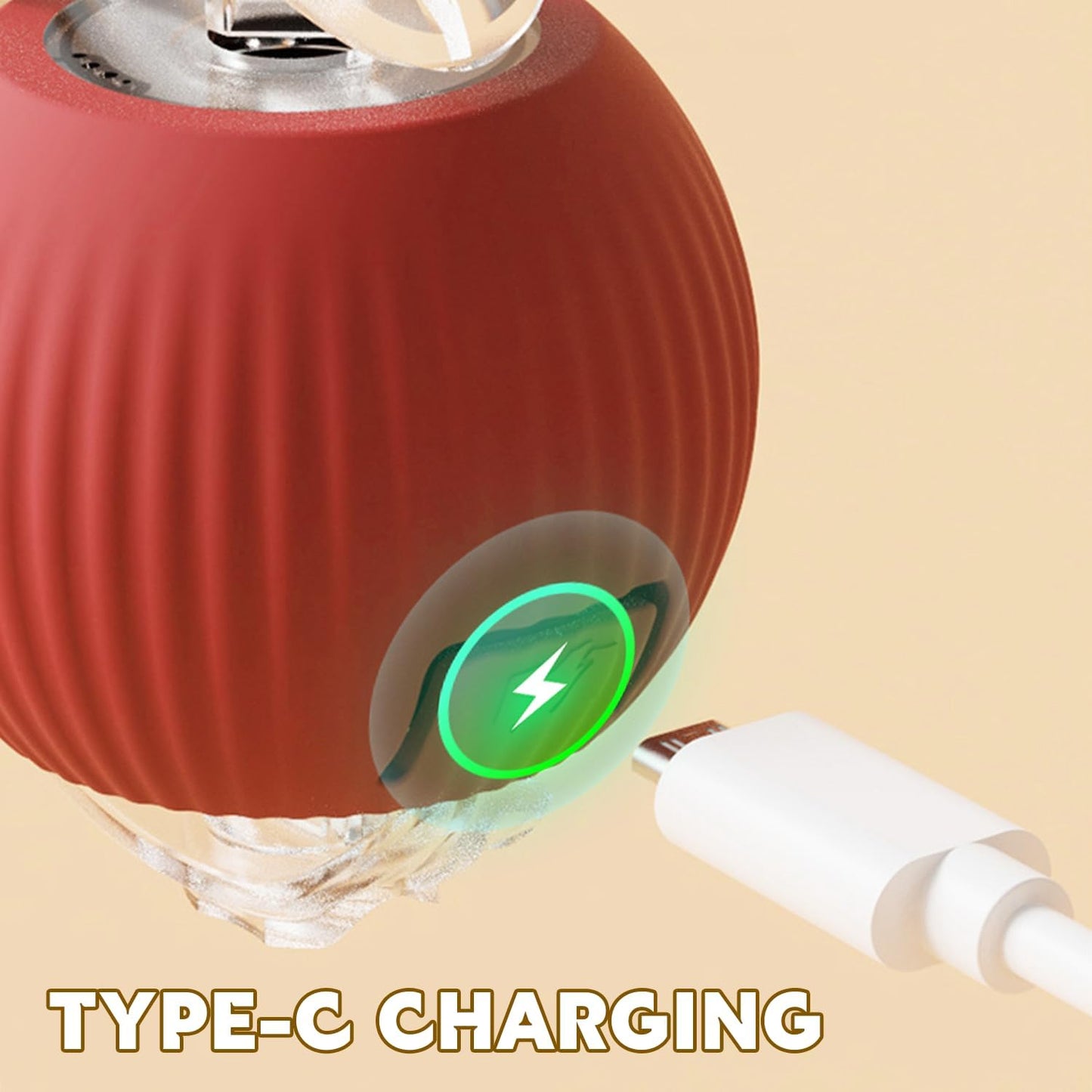 Chewie Viral 360 Smart Automatic Rolling Pet Ball - Interactive Dog & Cat Toy (Red)