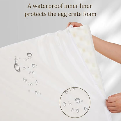 Bedfolks Orthopedic Dog Bed Extra Small, Waterproof Dog Sofa Bed for Small Dogs & Cats, Egg Foam Pet Couch Bed with Removable Washable Cover and Nonslip Bottom, Light Grey