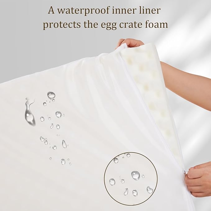 Bedfolks Orthopedic Dog Bed, Waterproof Dog Sofa Bed for Medium Dogs, Egg Foam Pet Couch Bed with Removable Washable Cover and Nonslip Bottom, Navy Blue