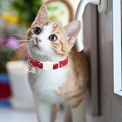 Unique style paws 2 Pack Kitten Collar Breakaway with Bell & Pendant, Adjustable Safety Cat Cotton Collars for Girl Boy Cats and Small Pets