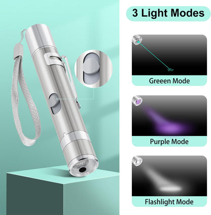 TBTeek Cat Toy, Unique Green Light, 7-in- 1 Modes, Cat Toys for Indoor Cats,USB Charging, Interactive Toy for Kitten Dog Excrise(1pcs)