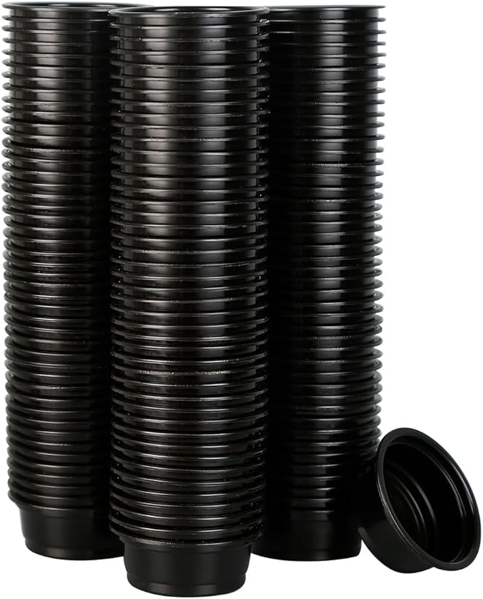 Plastic Gecko Feeding Cups, 0.5 oz Small Terrarium Bowls Reptiles Food Water Feeder Ledge Cups for Lizars,Bearded Dragon,Snake,Frogs, 100Pack Black