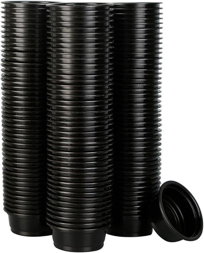 Plastic Gecko Feeding Cups, 0.5 oz Small Terrarium Bowls Reptiles Food Water Feeder Ledge Cups for Lizars,Bearded Dragon,Snake,Frogs, 100Pack Black