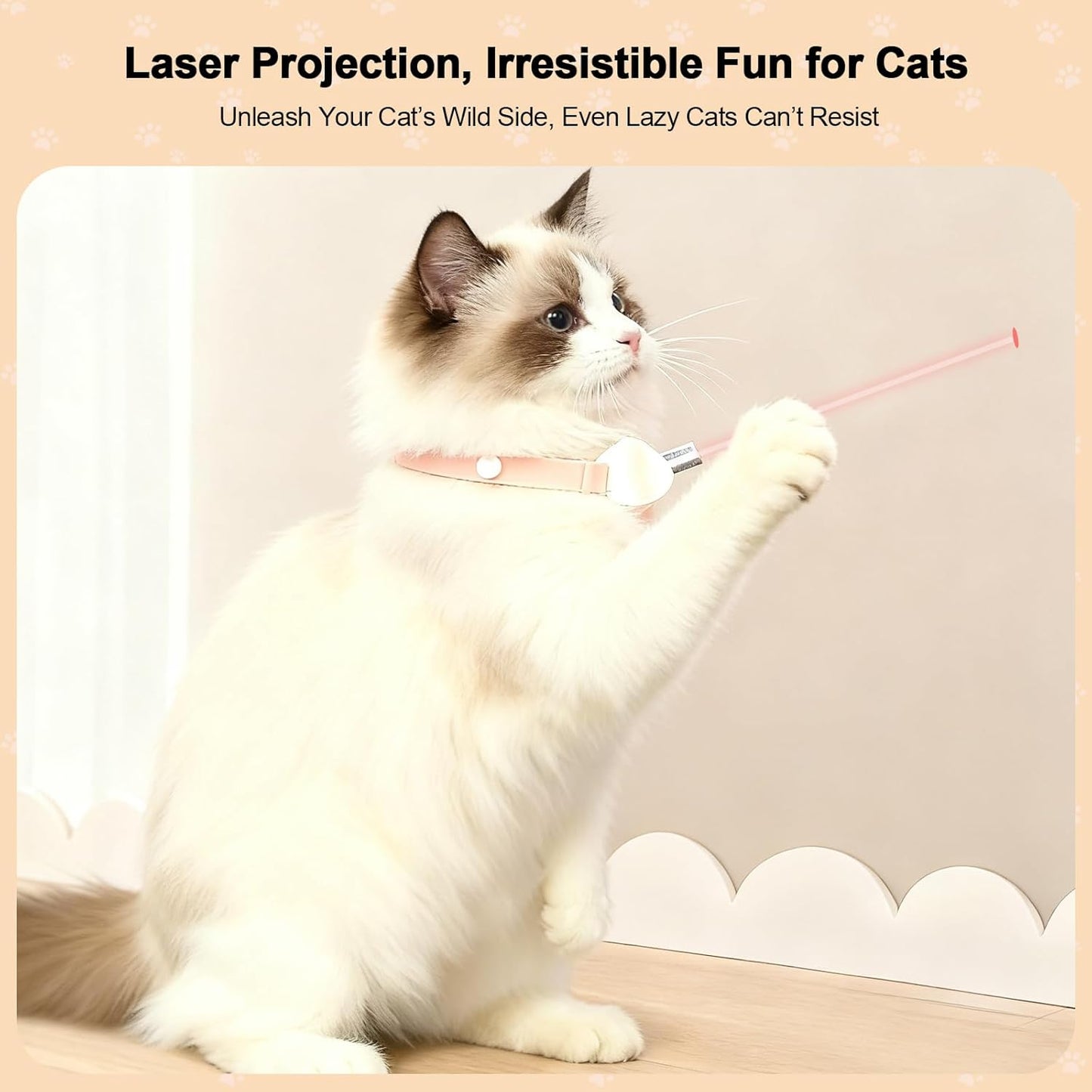 Walfront Cat Toys, Interactive Laser Cat Toys for Indoor Cats, USB Rechargeable Kitten Toy, Adjustable 9.1–13.4"(23-34cm), 2 Models & 41°Adjust Angle, Automatic Cat Toy for Chase Fun Play Exercise