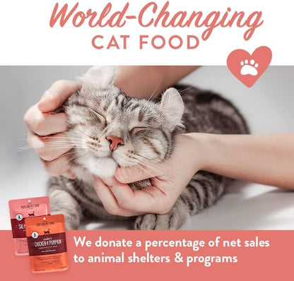 Portland Pet Food Company Human-Grade Mixed Variety Pack Wet Cat Food Pouch Luke's Chicken N' Pumpkin - Moist, Soft Cat Food Mixer, Topper, and Rotational Meal - 12 Pack