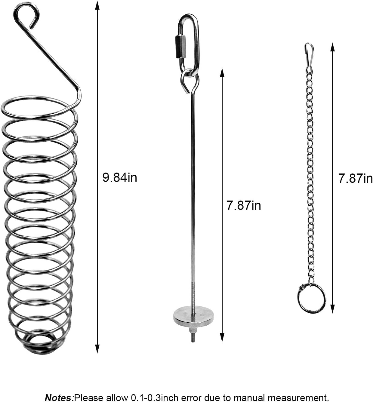 Stainless Steel Bird Food Holder, Parrot Foraging Toy, Hanging Basket, 9.84 in L, 7.87 in W, 82g Weight, Activity Clasp, Fits 12oz Bottle
