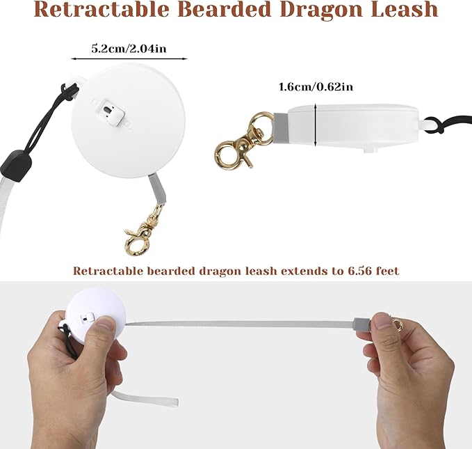 3Pack Bearded Dragon Leash and Harness Set, Bearded Dragon Accessories Clothes Stuff, Adjustable Easy Walk Rat Harness with 6.56 ft, Vest Accessories for Reptile Squirrel Rat Walking (3 Size, Black)