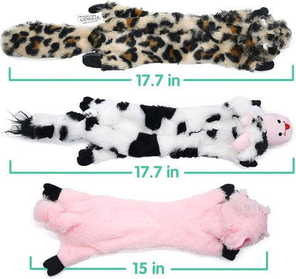 SHARLOVY Dog Squeaky Toys No Stuffing, 3 Pack Crinkle Dog Toys for Small Breeds or Puppy, Durable Chew Plush Cute Animals Natural for Teething Pet for Boredom