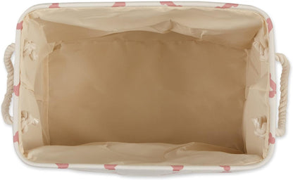 Bone Dry Pet Storage Collection Paw and Bone Print, Small Rectangle, 14x8x9", Rose