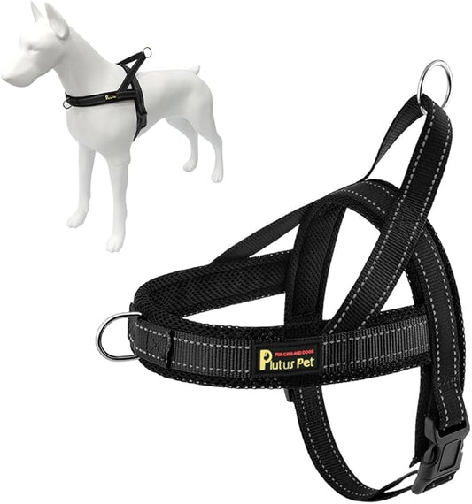 Plutus Pet No Pull Dog Harness with Breathable Mesh Padded, Adjustable Reflective Escape Proof Dog Harness, Quick Fit Dog Vest Harness for Small Medium Large Dogs(S, Black)