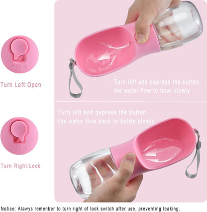 Dog Water Bottle with Food Container, Travel Puppy Water Bowl, Portable Pet Dispenser, Dog Stuff Accessories Items, Puppy Essentials Necessities for Yorkie Chihuahua Cat Walking and Hiking