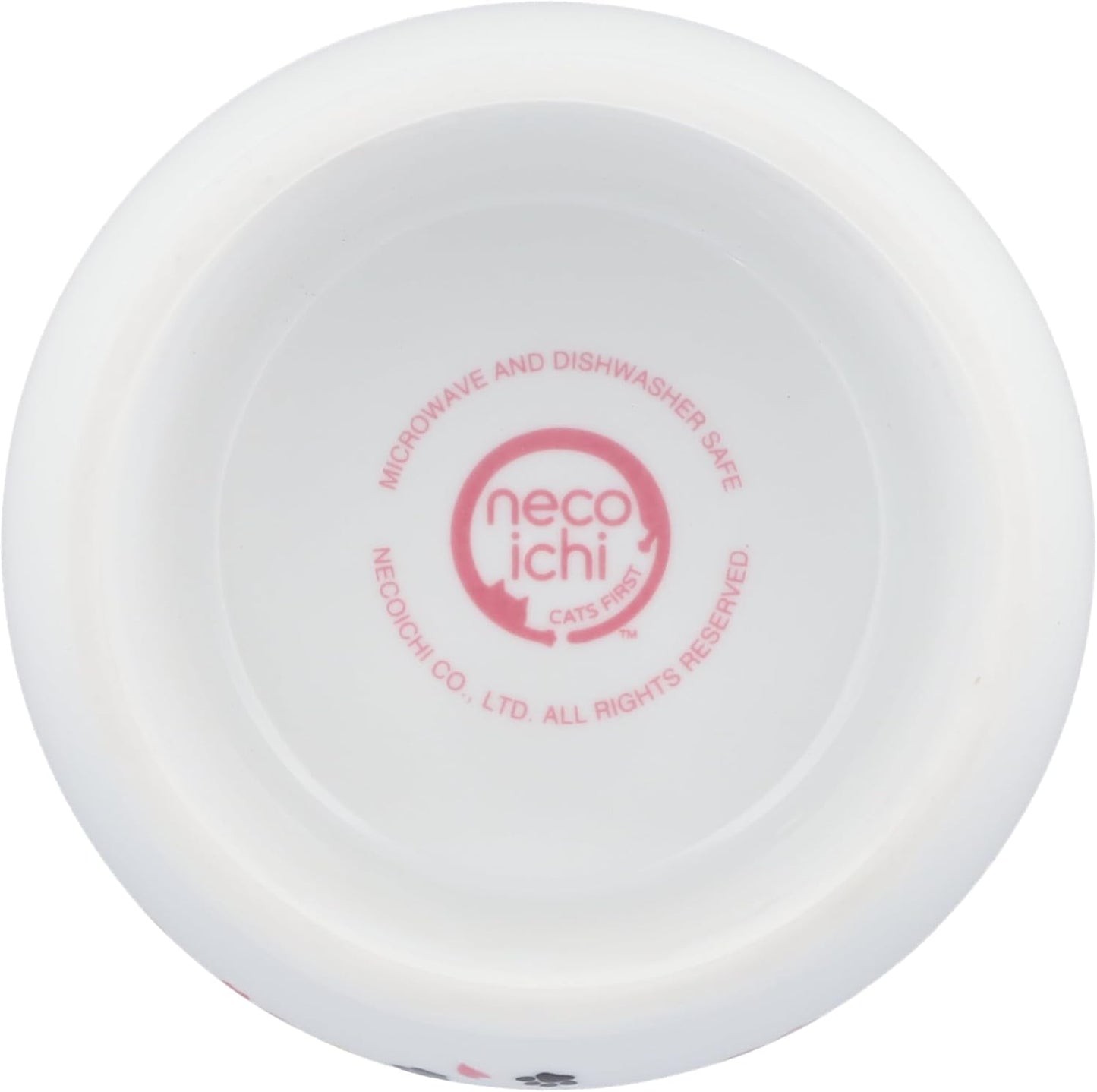 Necoichi Elevated Cat Water Bowl – Ceramic Raised Cat Bowl, Prevents Neck & Whisker Fatigue – Dishwasher & Microwave Safe – Pet Water Bowl for Cats (Sakura Floral, Extra Tall)