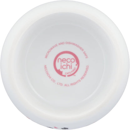 Necoichi Elevated Cat Water Bowl – Ceramic Raised Cat Bowl, Prevents Neck & Whisker Fatigue – Dishwasher & Microwave Safe – Pet Water Bowl for Cats (Sakura Floral, Extra Tall)