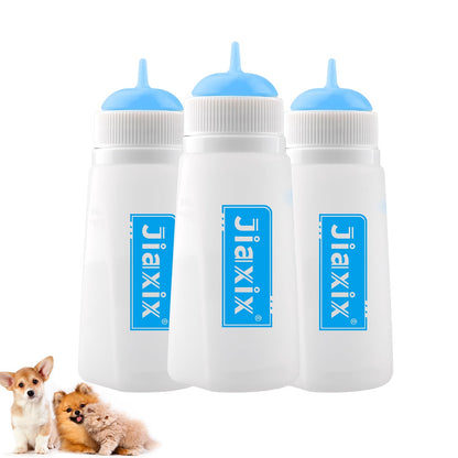 3 Pack Kitten Silicone Bottle Feeding Kit,Nipple & Feeding Kit for Kittens, Reusable Newborn Kitten Supplies, Suitable for Feeding Kitten, Puppy, Rabbit,Hamster (Blue, Small)