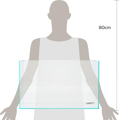 LANDEN 60P 16 Gallon Rimless Low Iron Aquarium Tank, 23.6" W × 11.8" D × 14.2" H (60cm x 30cm x 36cm) 6mm Thickness with Nano Foam Leveling Mat