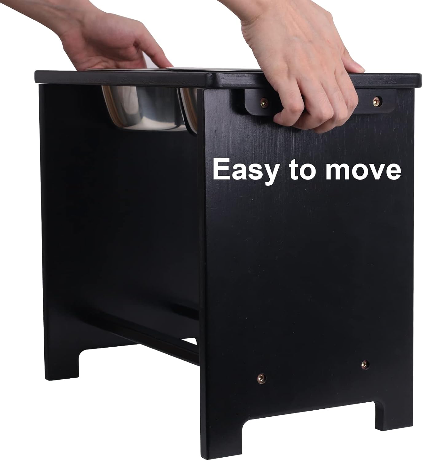 HTB Elevated Dog Bowls,Raised Dog Bowl Stand with 2 Stainless Steel Bowls,Elevated Raised DogBowls for Large Medium Small Sized Dogs