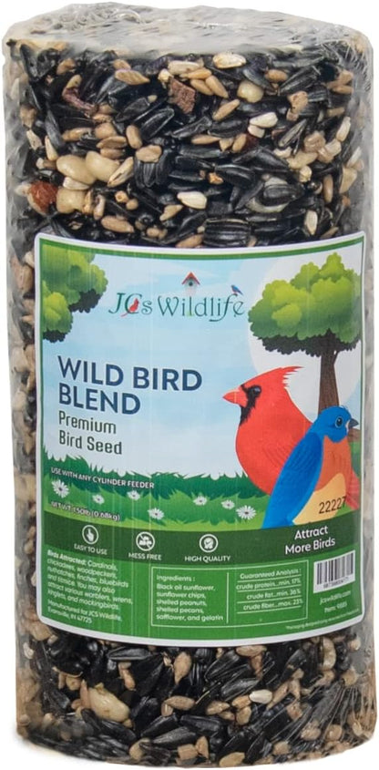 JCs Wildlife Wild Bird Blend Premium Bird Seed Small Cylinder, 1.5 lb (6 Cylinder)
