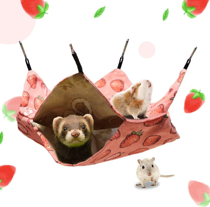LEFTSTARER Guinea Pig Rat Ferret Hammock Bed Chinchilla Hamster Squirrel Hanging Hammock Summer Ice Surface Bed Cage Stuff Accessories