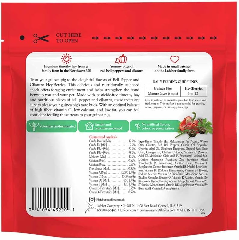 LAFEBER'S Hey!Berries for Guinea Pigs 5 oz (Bell Pepper and Cilantro)