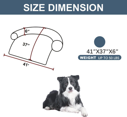 Calming Dogs/Cats Bed Mats, Dog Pad Washable Removable Couch Cover, Plush Long Fur Mat for Pets, Waterproof Lining, Perfect for Small, Medium and Large Dogs and Cats (Navy Blue, 41"x37")