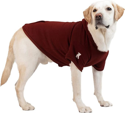 Koneseve Dog Hoodie Fleece Dog Clothes Warm Sweater with Hat for Medium Large Dogs Cat Hooded Shirt Kitten Pet Basic Sweatshirt with Pocket Doggie Soft Winter Coat Apparel (Red; 5XL)