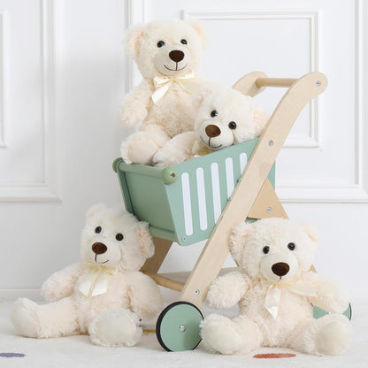 MorisMos 6Pcs Teddy Bears Bulk Baby Shower, 14inch Cute Teddy Bear Stuffed Animals Plush, Small Stuffed Bears on Centerpiece Baby Shower, White