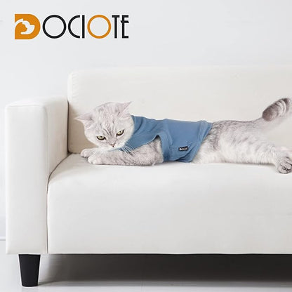 Dociote Soft Fleece Dog Sweatshirt - Warm Pet Sweaters for Small/Medium Dogs & Cats - Comfortable Winter Clothes (Grey-Blue, Medium)