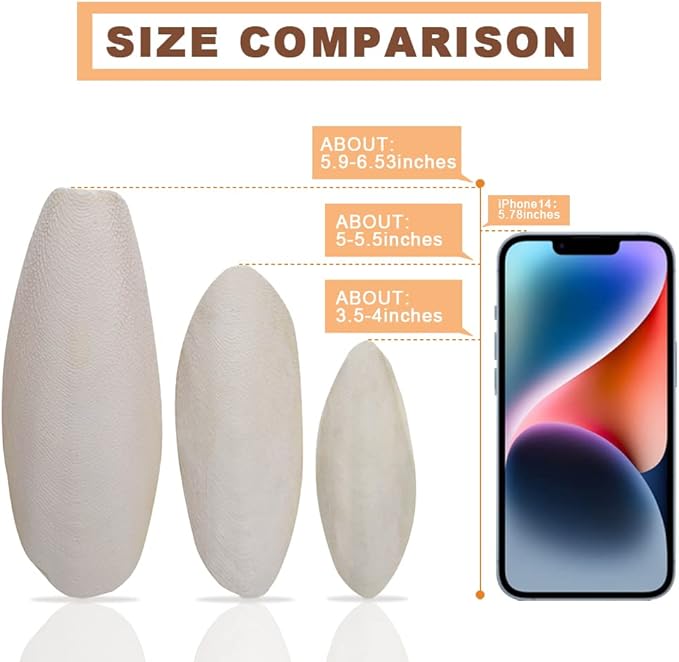 5.9"-6.53" Large Bird Cuttlebone for Parakeets, Cuddle Bone with Plastic Holder, Cuttlefish Bone for Sharp Beaks, Natural Birds Calcium Suitable for Parrots Cockatiels Budgie, 2pcs