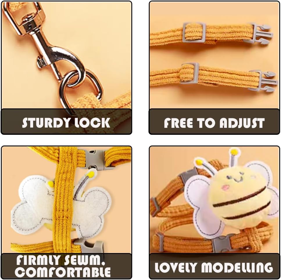 Cat Harness and Leash Set, Cat Harness Escape Proof, Rabbit Harness and Leash Set, Costumes for Cats and Bunny (A, Small)