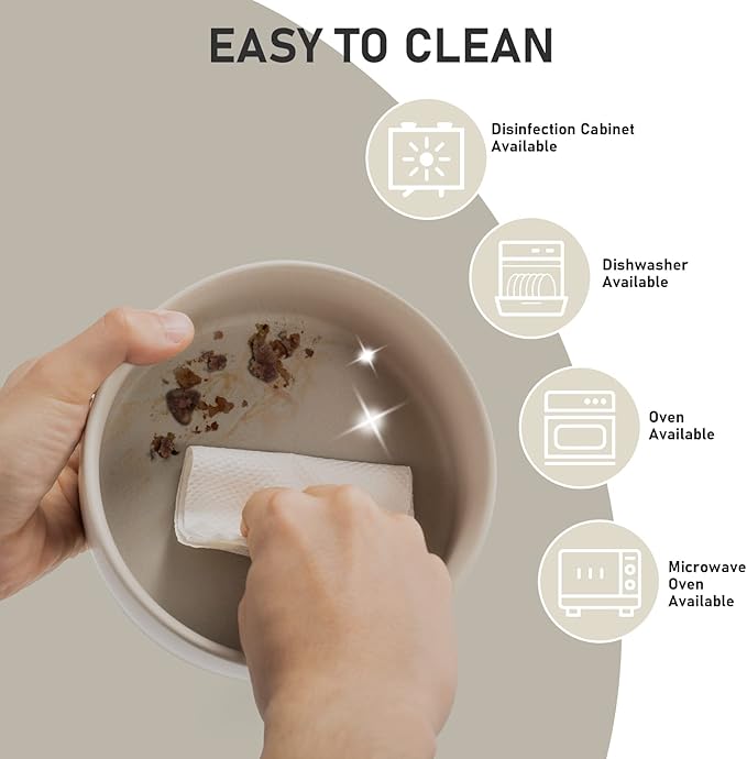 SPUNKYJUNKY 15° Slanted Ceramic Dog and Cat Bowl with Wooden Stand, Tilted Bulldog Food and Water Bowl No Slip Non-Spill for Cats Medium Dogs Big Face Pets 28.7 OZ (3.6 Cups, Grey × 2)